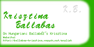 krisztina ballabas business card